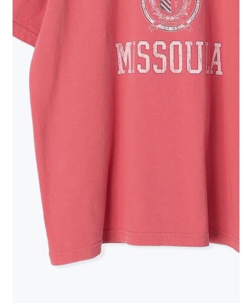 Samansa Mos2(サマンサ モスモス)の「サンドウォッシュカレッジロゴプリントTシャツ(Tシャツ/カットソー・レディース・ネイビー/オフホワイト/サックスブルー/ピンク・F)」の21枚目の写真