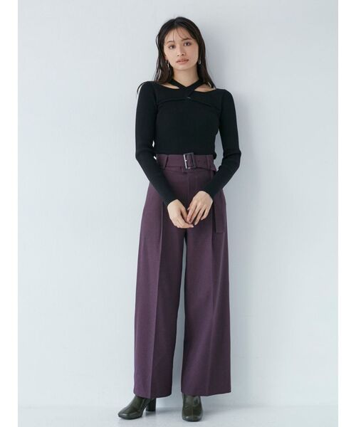 MURUA（ムルーア）の「ランダムカットリブニット（ニット/セーター・レディース・ブルー/ブラック/オレンジ/ホワイト・FREE）」の8枚目の写真