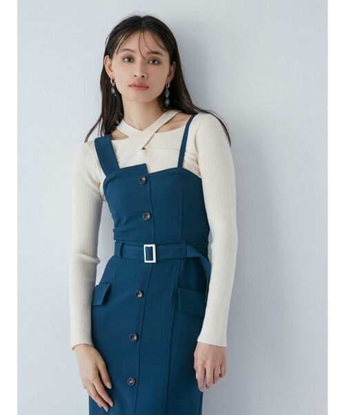 MURUA（ムルーア）の「ランダムカットリブニット（ニット/セーター・レディース・ブルー/ブラック/オレンジ/ホワイト・FREE）」の10枚目の写真