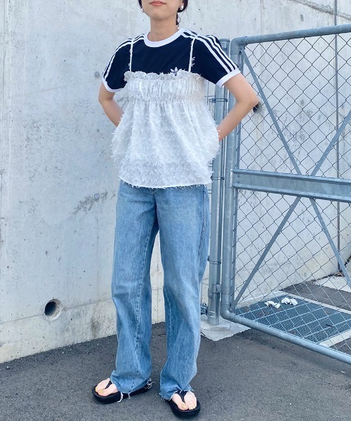 ISOOK（アイスー）の「Feather jacquard camisole / フェザー