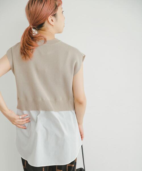 ITEMS URBANRESEARCH(アイテムズ アーバンリサーチ)の「ミラノリブフレンチレイヤードニット(ニット/セーター・レディース・レッド系その他/ベージュ/ネイビー・FREE)」の5枚目の写真