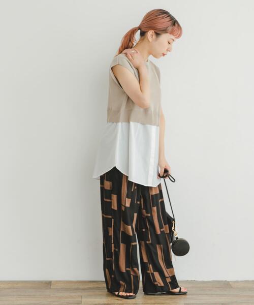 ITEMS URBANRESEARCH(アイテムズ アーバンリサーチ)の「ミラノリブフレンチレイヤードニット(ニット/セーター・レディース・レッド系その他/ベージュ/ネイビー・FREE)」の7枚目の写真