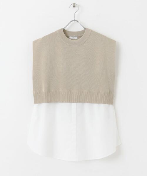 ITEMS URBANRESEARCH(アイテムズ アーバンリサーチ)の「ミラノリブフレンチレイヤードニット(ニット/セーター・レディース・レッド系その他/ベージュ/ネイビー・FREE)」の8枚目の写真
