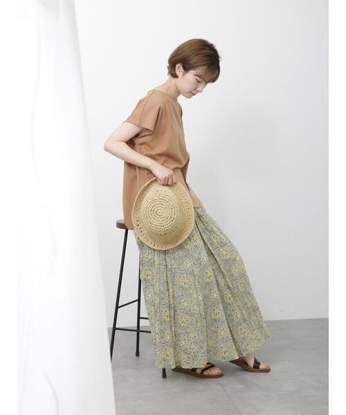 Samansa Mos2 blue（サマンサモスモスブルー）の「花柄ボイルギャザースカート（スカート・レディース・ブルー/キナリ/カーキ・F）」の12枚目の写真