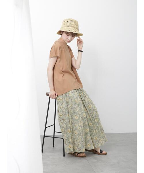 Samansa Mos2 blue（サマンサモスモスブルー）の「花柄ボイルギャザースカート（スカート・レディース・ブルー/キナリ/カーキ・F）」の15枚目の写真