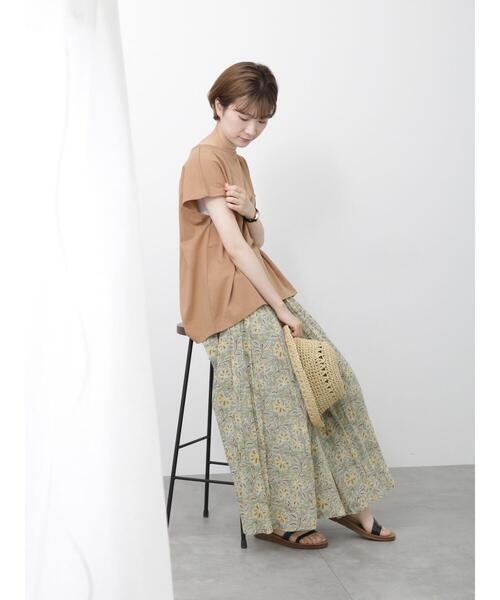 Samansa Mos2 blue（サマンサモスモスブルー）の「花柄ボイルギャザースカート（スカート・レディース・ブルー/キナリ/カーキ・F）」の16枚目の写真