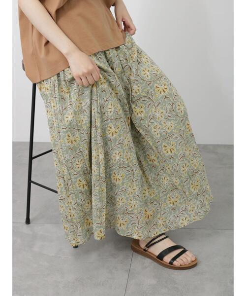 Samansa Mos2 blue（サマンサモスモスブルー）の「花柄ボイルギャザースカート（スカート・レディース・ブルー/キナリ/カーキ・F）」の17枚目の写真