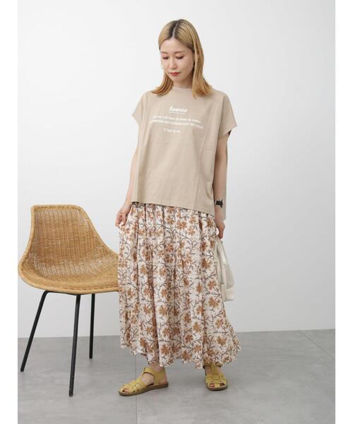 Samansa Mos2 blue（サマンサモスモスブルー）の「花柄ボイルギャザースカート（スカート・レディース・ブルー/キナリ/カーキ・F）」の22枚目の写真