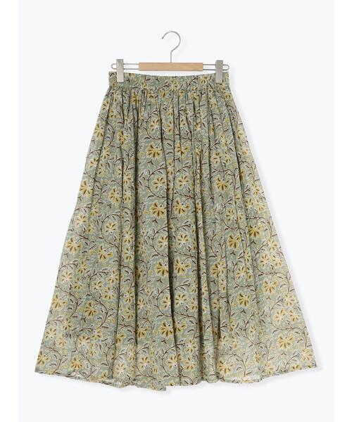 Samansa Mos2 blue（サマンサモスモスブルー）の「花柄ボイルギャザースカート（スカート・レディース・ブルー/キナリ/カーキ・F）」の11枚目の写真