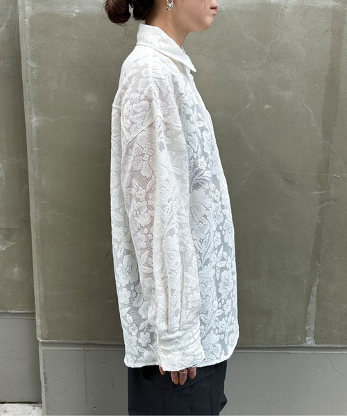 feepur（フェピュール）の「レースルーズシャツ（シャツ/ブラウス・レディース・アイボリー/ブラック・MEDIUM）」の5枚目の写真