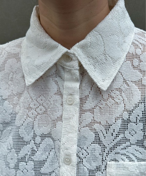 feepur（フェピュール）の「レースルーズシャツ（シャツ/ブラウス・レディース・アイボリー/ブラック・MEDIUM）」の9枚目の写真