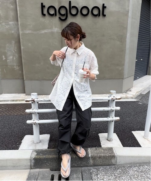 feepur（フェピュール）の「レースルーズシャツ（シャツ/ブラウス・レディース・アイボリー/ブラック・MEDIUM）」の22枚目の写真