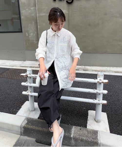 feepur（フェピュール）の「レースルーズシャツ（シャツ/ブラウス・レディース・アイボリー/ブラック・MEDIUM）」の18枚目の写真