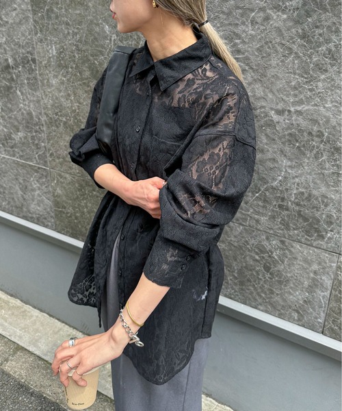 feepur（フェピュール）の「レースルーズシャツ（シャツ/ブラウス・レディース・アイボリー/ブラック・MEDIUM）」の8枚目の写真