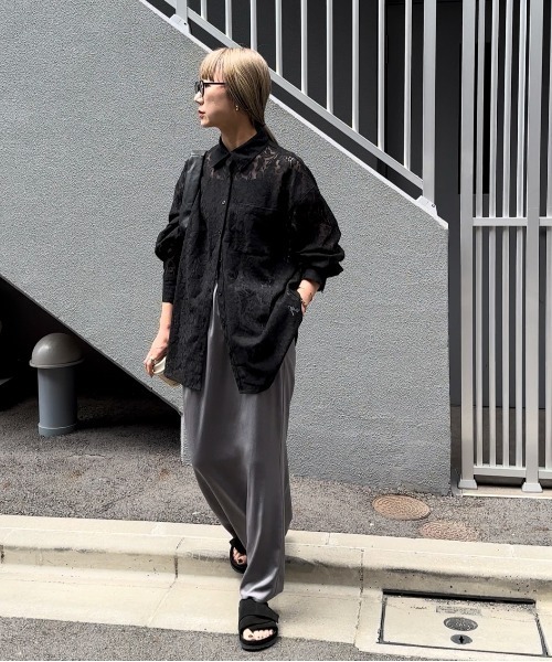 feepur（フェピュール）の「レースルーズシャツ（シャツ/ブラウス・レディース・アイボリー/ブラック・MEDIUM）」の19枚目の写真