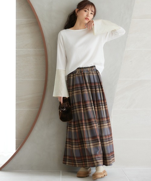 miclat（ミクラ）の「大きいサイズ　袖シアー切替ぷくぷくブラウス　miclat（シャツ/ブラウス・レディース・ブラック/イエロー系・L/LL/3L/4L/5L）」の5枚目の写真