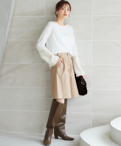 miclat（ミクラ）の「大きいサイズ　袖シアー切替ぷくぷくブラウス　miclat（シャツ/ブラウス・レディース・ブラック/イエロー系・L/LL/3L/4L/5L）」の7枚目の写真