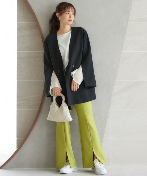 miclat（ミクラ）の「大きいサイズ　袖シアー切替ぷくぷくブラウス　miclat（シャツ/ブラウス・レディース・ブラック/イエロー系・L/LL/3L/4L/5L）」の10枚目の写真