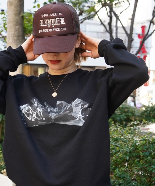 RIPPER（リッパー）の「【RIPPER】オールドイングリッシュ メッシュキャップ / Old English Mesh Cap（キャップ・メンズ・ベージュ/グレー/パープル/ブラック/サックスブルー/ホワイト/ブラウン/ホワイト×ブラック/ブラック×ホワイト・FREE）」の14枚目の写真