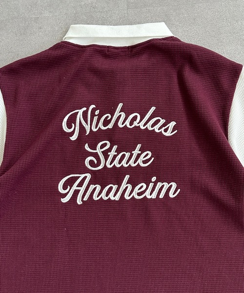 kutir（クティール）の「配色ワッフルポロシャツ（ポロシャツ・レディース・グリーン/ボルドー/オフホワイト・FREE）」の8枚目の写真