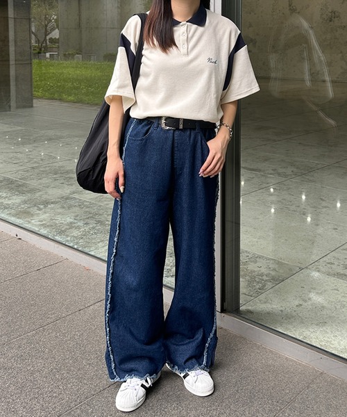 kutir（クティール）の「配色ワッフルポロシャツ（ポロシャツ・レディース・グリーン/ボルドー/オフホワイト・FREE）」の14枚目の写真