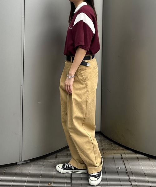 kutir（クティール）の「配色ワッフルポロシャツ（ポロシャツ・レディース・グリーン/ボルドー/オフホワイト・FREE）」の6枚目の写真