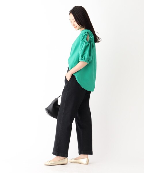 OPAQUE.CLIP（オペークドットクリップ）の「◆ストレッチデニム スラックスパンツ/コットン混【洗濯機洗い可】（デニムパンツ・レディース・グレー系その他/ブルー/ネイビー・36/38）」の6枚目の写真