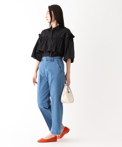 OPAQUE.CLIP（オペークドットクリップ）の「◆ストレッチデニム スラックスパンツ/コットン混【洗濯機洗い可】（デニムパンツ・レディース・グレー系その他/ブルー/ネイビー・36/38）」の14枚目の写真