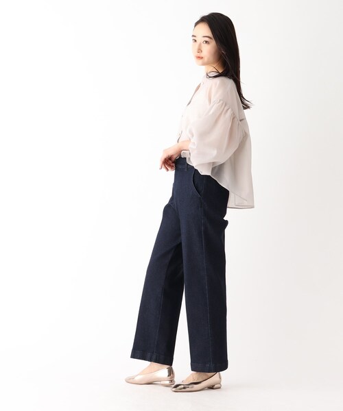 OPAQUE.CLIP（オペークドットクリップ）の「◆ストレッチデニム スラックスパンツ/コットン混【洗濯機洗い可】（デニムパンツ・レディース・グレー系その他/ブルー/ネイビー・36/38）」の21枚目の写真