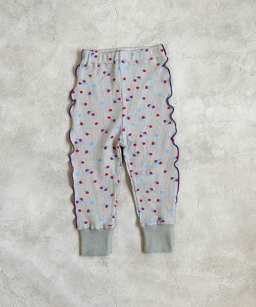 HOGAN RANCH WEAR（ホーガンランチウエア）の「フラワーワッフルメローレギンス（80～150cm）（レギンス/スパッツ・キッズ・オフホワイト/ブラウン/グレー・80/90/100/110/120/130/140/150）」の3枚目の写真