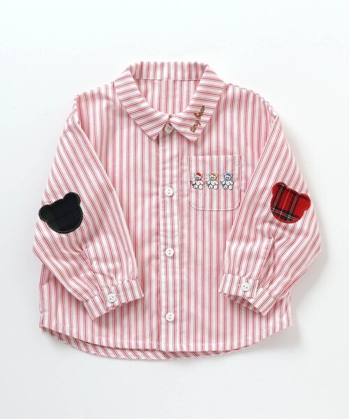 apres les cours（アプレレクール）の「tiny bear 2柄シャツ（シャツ/ブラウス・キッズ・ストライプ/チェック・110/100/80/90/120）」の18枚目の写真