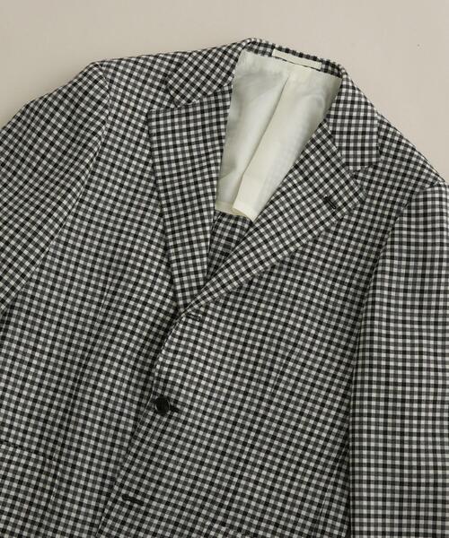 RING JACKET（リングジャケット）の「RING JACKET/別注M＆EVANS ギンガムチェック 3Bシングルジャケット（テーラードジャケット・メンズ・ブラック・44/50/46/48/42）」の4枚目の写真