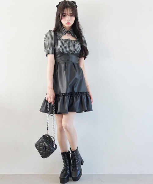 TITTY&CO.（ティティーアンドコー）の「【2色展開】バストアップフリルジャンパースカート（ジャンパースカート・レディース・マルチ/ブラック・FREE）」の18枚目の写真