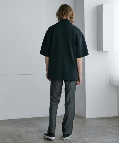 UNITED TOKYO（ユナイテッドトウキョウ）の「18GプレーンジャガードハーフZIP SS（ニット/セーター・メンズ・ライトブルーグレー/ミント/アイボリー/ブラック・1/2）」の7枚目の写真