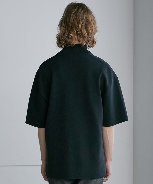 UNITED TOKYO（ユナイテッドトウキョウ）の「18GプレーンジャガードハーフZIP SS（ニット/セーター・メンズ・ライトブルーグレー/ミント/アイボリー/ブラック・1/2）」の11枚目の写真