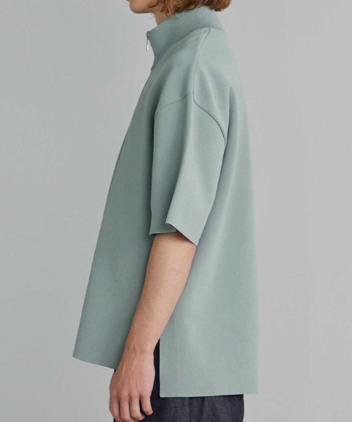 UNITED TOKYO（ユナイテッドトウキョウ）の「18GプレーンジャガードハーフZIP SS（ニット/セーター・メンズ・ライトブルーグレー/ミント/アイボリー/ブラック・1/2）」の17枚目の写真