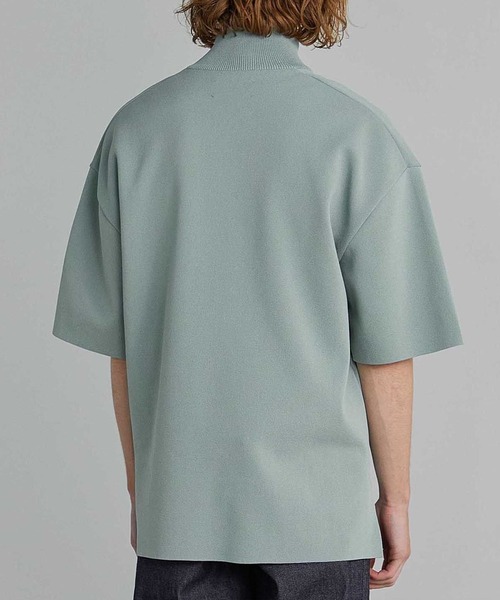 UNITED TOKYO（ユナイテッドトウキョウ）の「18GプレーンジャガードハーフZIP SS（ニット/セーター・メンズ・ライトブルーグレー/ミント/アイボリー/ブラック・1/2）」の18枚目の写真