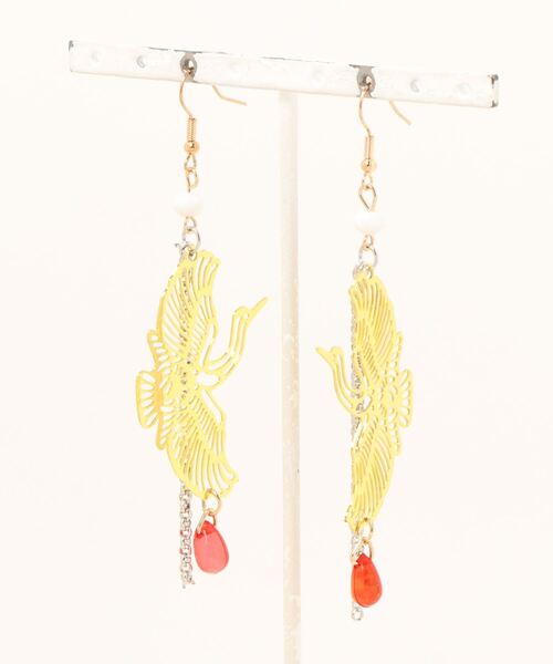 カヤ(カヤ)の「【カヤ】つがい鶴ピアス(ピアス(両耳用)・レディース・ゴールド/シルバー・FREE)」の2枚目の写真