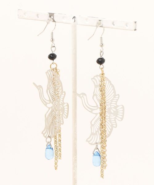 カヤ(カヤ)の「【カヤ】つがい鶴ピアス(ピアス(両耳用)・レディース・ゴールド/シルバー・FREE)」の3枚目の写真