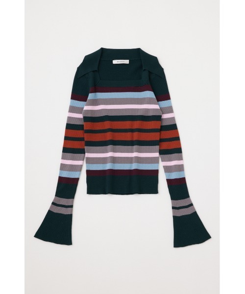 MOUSSY（マウジー）の「COLLAR SQUARE NECK KNIT トップス（ニット/セーター・レディース・グリーン系その他/ライトベージュ/グレー系その他・FREE）」の4枚目の写真