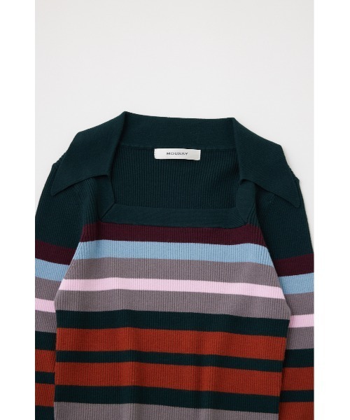 MOUSSY（マウジー）の「COLLAR SQUARE NECK KNIT トップス（ニット/セーター・レディース・グリーン系その他/ライトベージュ/グレー系その他・FREE）」の6枚目の写真