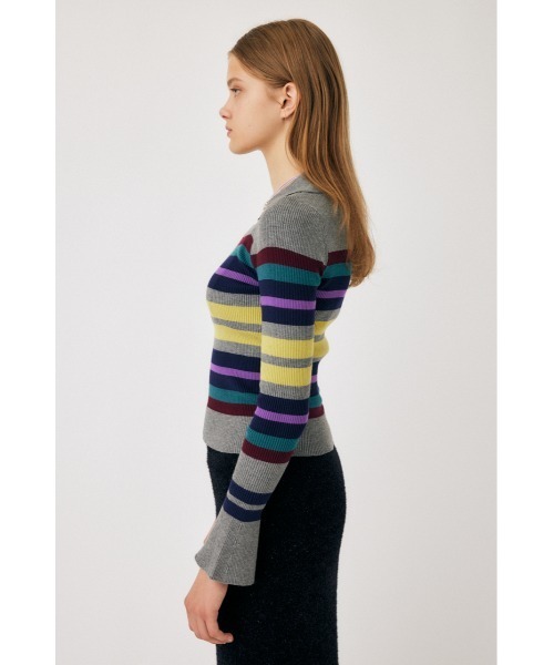 MOUSSY（マウジー）の「COLLAR SQUARE NECK KNIT トップス（ニット/セーター・レディース・グリーン系その他/ライトベージュ/グレー系その他・FREE）」の12枚目の写真