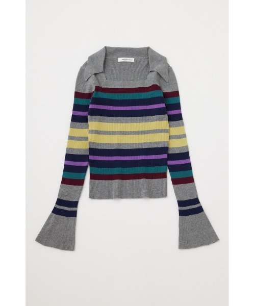 MOUSSY（マウジー）の「COLLAR SQUARE NECK KNIT トップス（ニット/セーター・レディース・グリーン系その他/ライトベージュ/グレー系その他・FREE）」の17枚目の写真