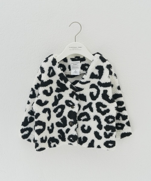 CIAOPANIC TYPY(チャオパニックティピー)の「【WEB限定】【KIDS】レオパードボアアニマルノーカラージャケット(ノーカラージャケット・キッズ・ブラック/ホワイト・SMALL/MEDIUM/LARGE/X-LARGE/XX-LARGE)」の4枚目の写真