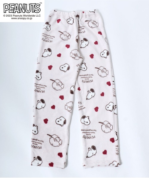 PEANUTS(ピーナッツ)の「PEANUTS(ピーナッツ)スヌーピーふわもこボアフリース総柄シャツパジャマ レディース/上下セット/ルーム ...