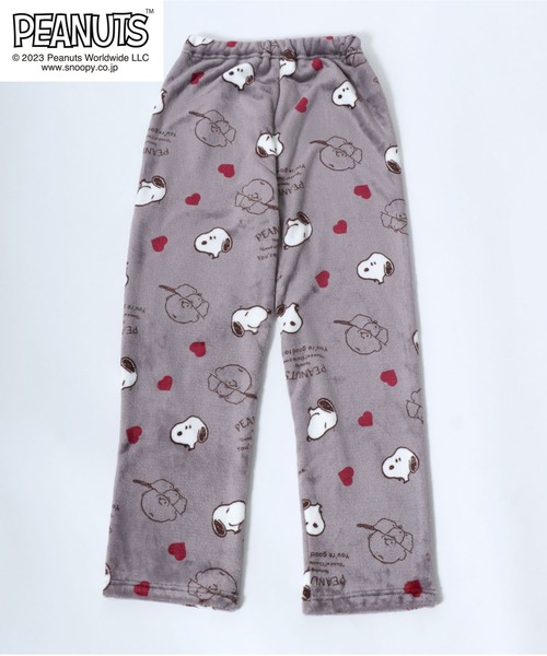 PEANUTS(ピーナッツ)の「PEANUTS(ピーナッツ)スヌーピーふわもこボアフリース総柄シャツパジャマ レディース/上下セット/ルーム ...