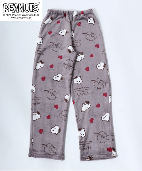 PEANUTS(ピーナッツ)の「PEANUTS(ピーナッツ)スヌーピーふわもこボアフリース総柄シャツパジャマ レディース/上下セット/ルーム ...