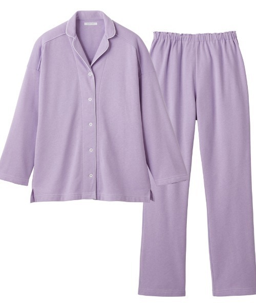 kaimin navi（カイミンナビ）の「kaimin navi/快眠ナビ パジャマ セットアップ 長袖長パンツ 寝返り設計（ルームウェア/パジャマ・レディース・ピンク/ライトパープル・LARGE/MEDIUM/X-LARGE）」の3枚目の写真