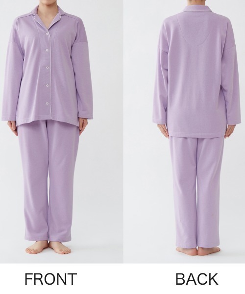 kaimin navi（カイミンナビ）の「kaimin navi/快眠ナビ パジャマ セットアップ 長袖長パンツ 寝返り設計（ルームウェア/パジャマ・レディース・ピンク/ライトパープル・LARGE/MEDIUM/X-LARGE）」の5枚目の写真