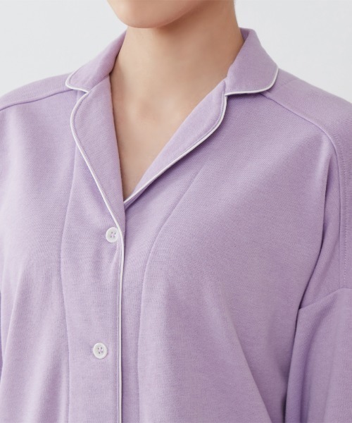 kaimin navi（カイミンナビ）の「kaimin navi/快眠ナビ パジャマ セットアップ 長袖長パンツ 寝返り設計（ルームウェア/パジャマ・レディース・ピンク/ライトパープル・LARGE/MEDIUM/X-LARGE）」の6枚目の写真